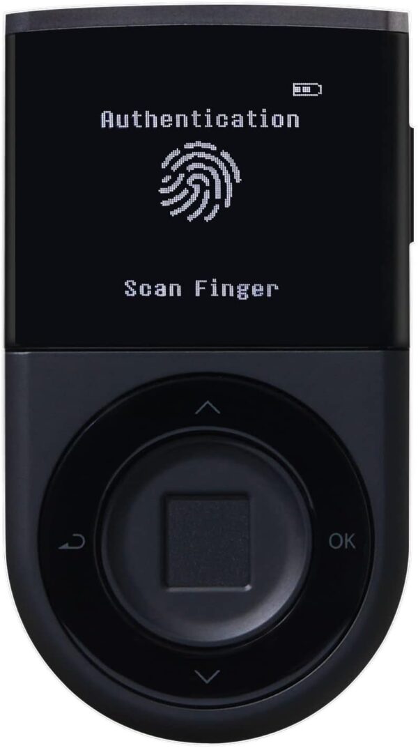 D'CENT Hardware Wallet – Biometric Cold Wallet for Crypto with Fingerprint Authentication | Secure Bluetooth Storage for Bitcoin, Ethereum, XRP, XDC, Solana, Stablecoins & More