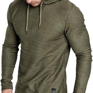 Lexiart Mens Fashion Athletic Hoodies Sport Sweatshirt Solid Color Fleece Pullover