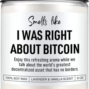 Scented Candle, Bitcoin Merch, Cryptocurrency, Crypto Gifts for Men, Women, Funny Bitcoin Gifts for Him, Husband, Boyfriend, Dad, Son, Brother, Best Friend, Trader, Crypto Lovers