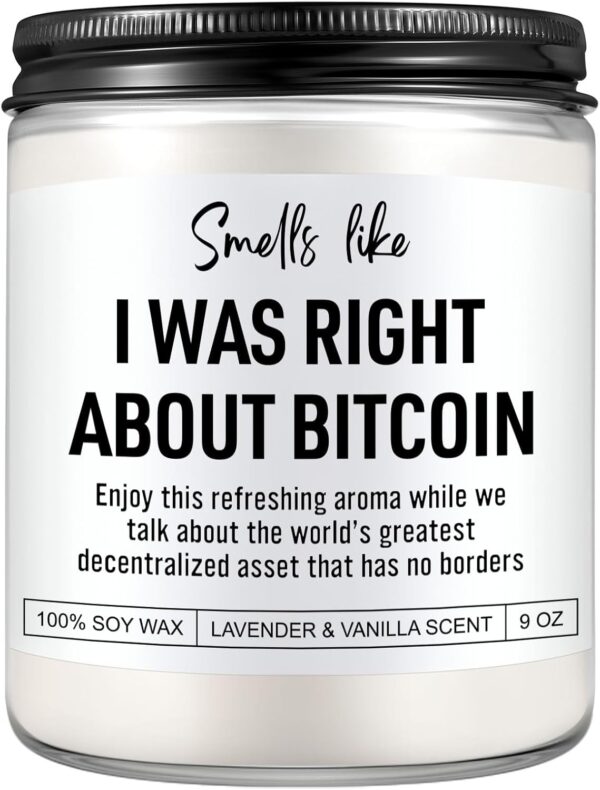 Scented Candle, Bitcoin Merch, Cryptocurrency, Crypto Gifts for Men, Women, Funny Bitcoin Gifts for Him, Husband, Boyfriend, Dad, Son, Brother, Best Friend, Trader, Crypto Lovers