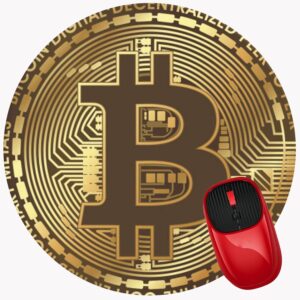Mouse Pad Bitcoin Crypto Currency, Premium-Textured Mouse Mat with Non-Slip Rubber Base, Cute Round Mousepad for Laptop Computer Office Desk Accessories,7.9 inch